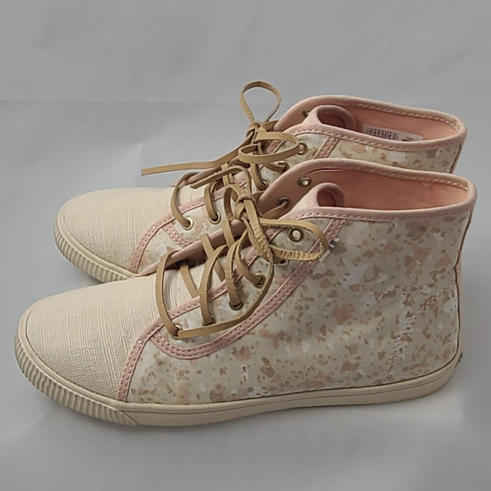 Toms Camarillo Floral Look High Top Sneaker Shoe Pink Preppy Casual - Picture 3 of 10